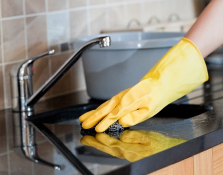 Professional sofa cleaning in a modern living room