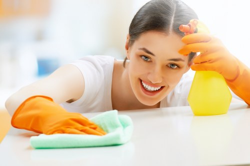 Business facility showing polished floors and professional cleaning results