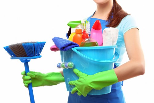 Commercial cleaning team servicing a retail environment