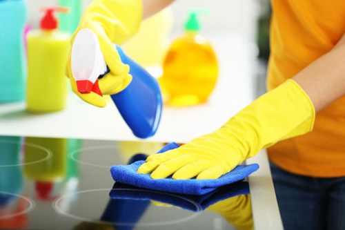 Sanitized modern office workspace