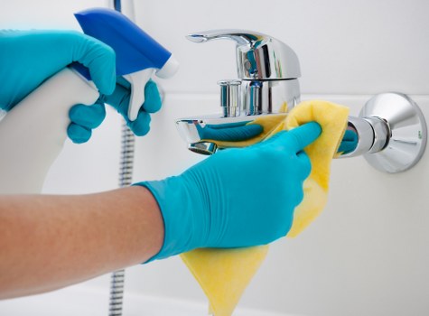 Cleaning supplies and routine maintenance for regular cleaning